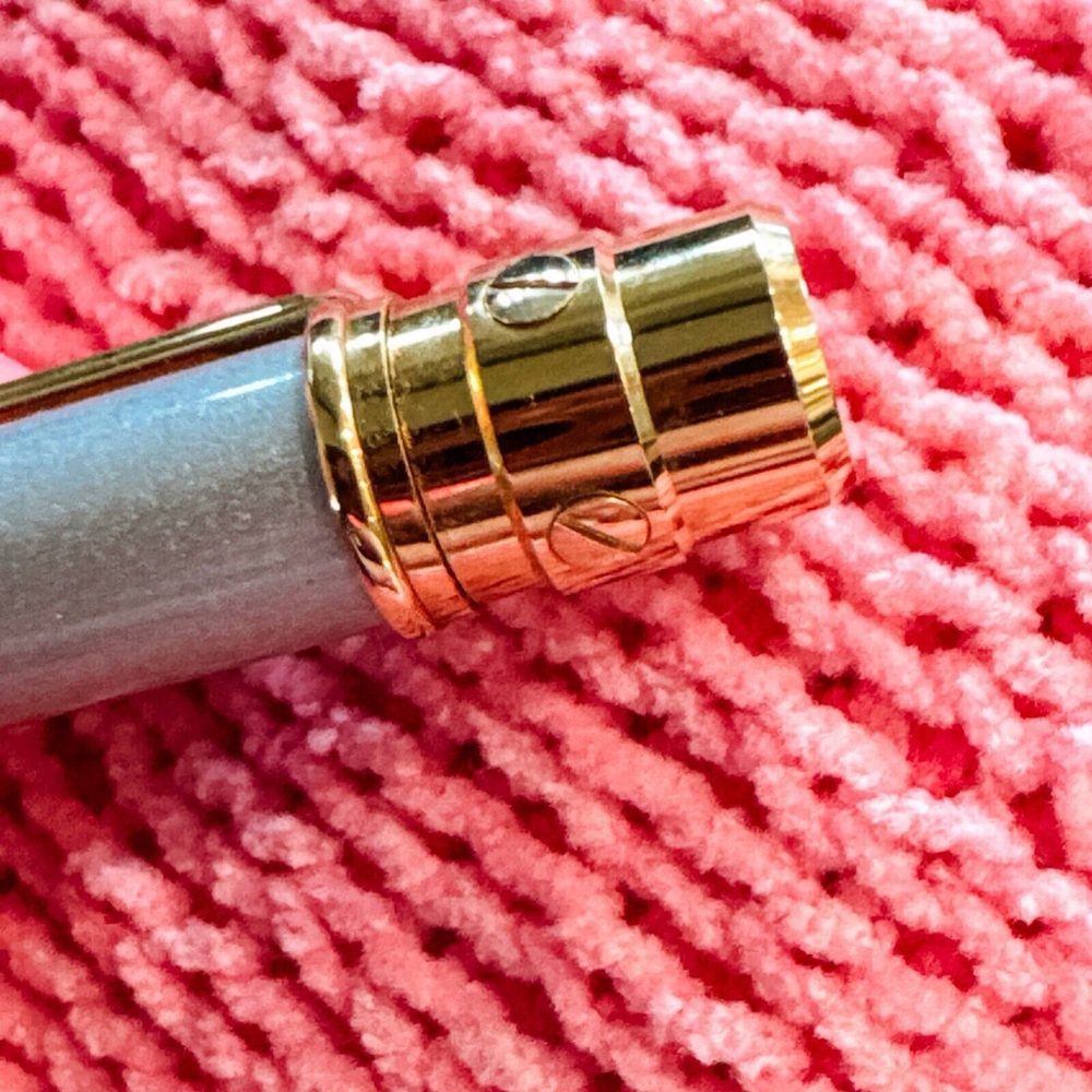 Cartier Santos BALLPOINT PEN F227815 Steel color lacquer gold plated Japan - Picture 7 of 16